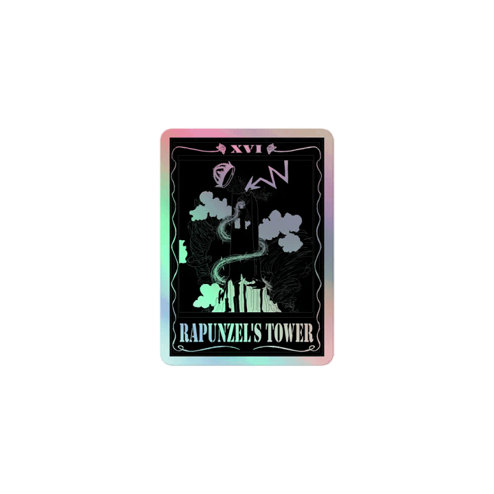 Rapunzel's Tower Tarot Card - Holographic Sticker product image (1)