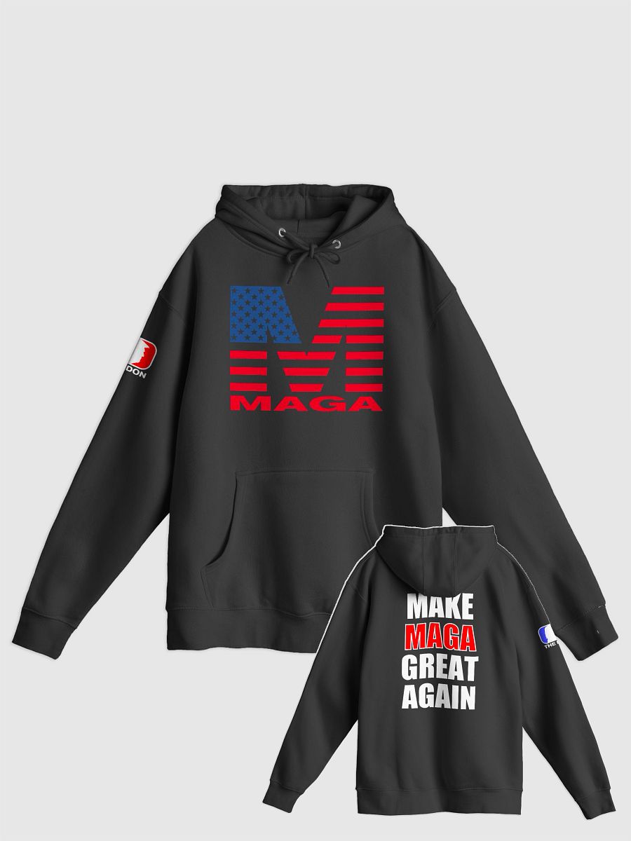 Maga Flag Logo w/ Back Black Hoodie product image (1)
