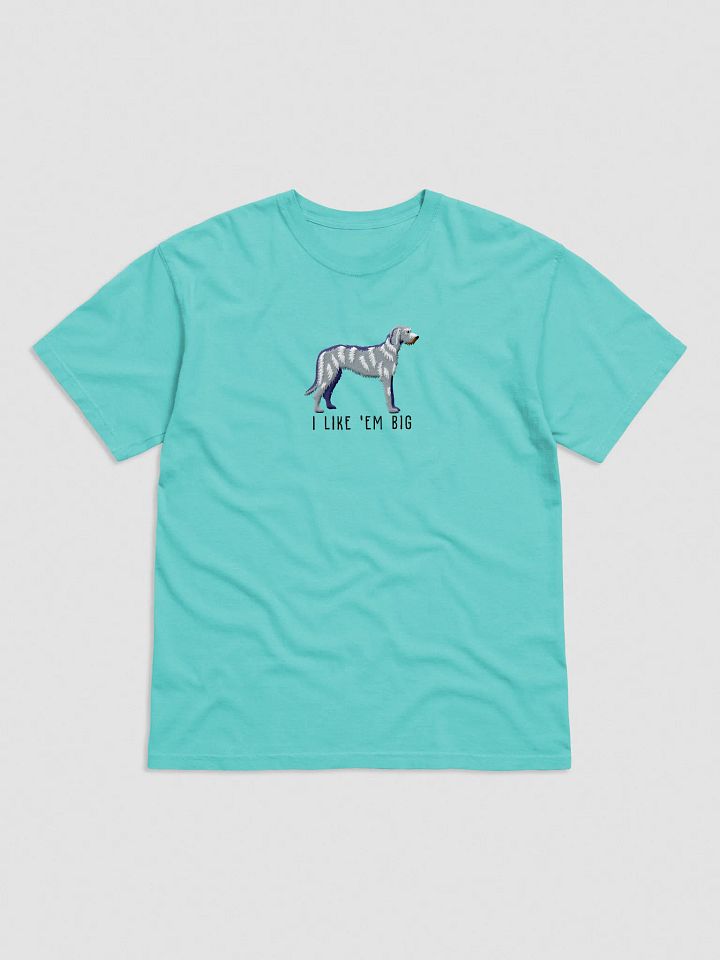 I Like 'Em Big T-Shirt(Embroidered) of an Irish Wolfhound(Blue Brindle) product image (25)