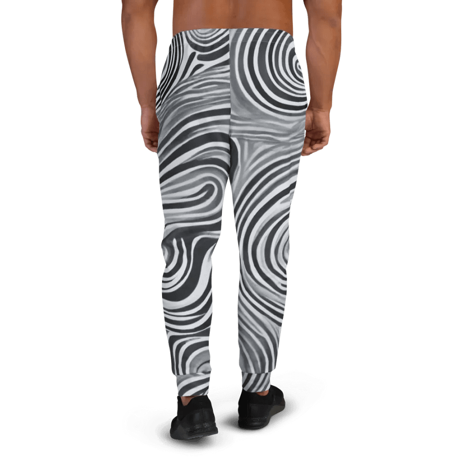 Funky Black and White Noir Liquid Tie-Dye Men's Joggers product image (4)