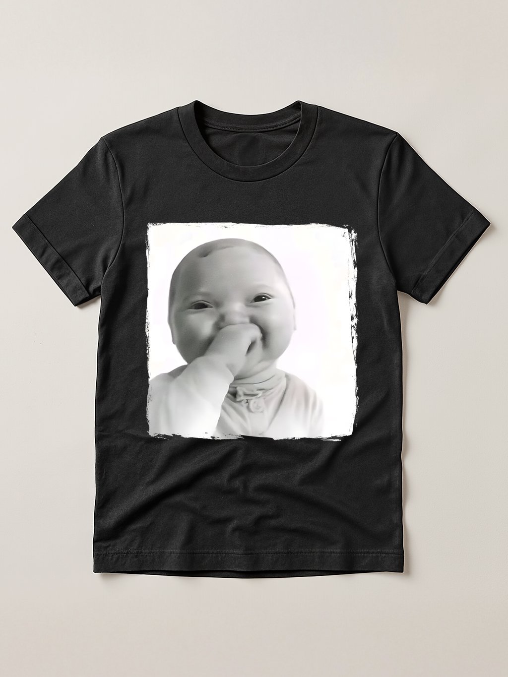 AI Baby Holding Back A Laugh Funny Viral Meme T-shirt product image (1)