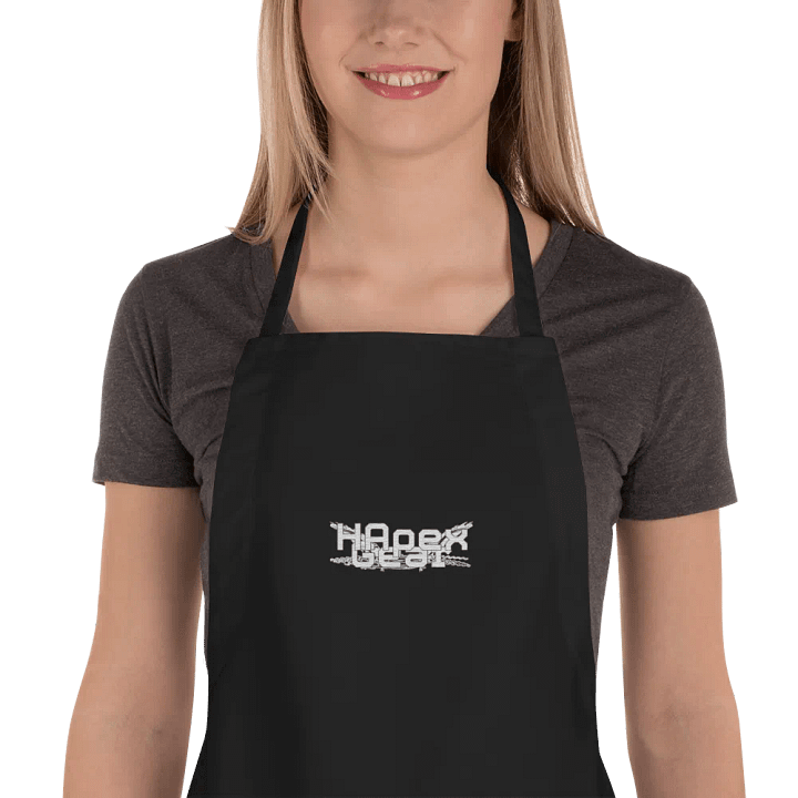White HApex Gear Black Logo - Embroidered - Cooking Apron product image (1)