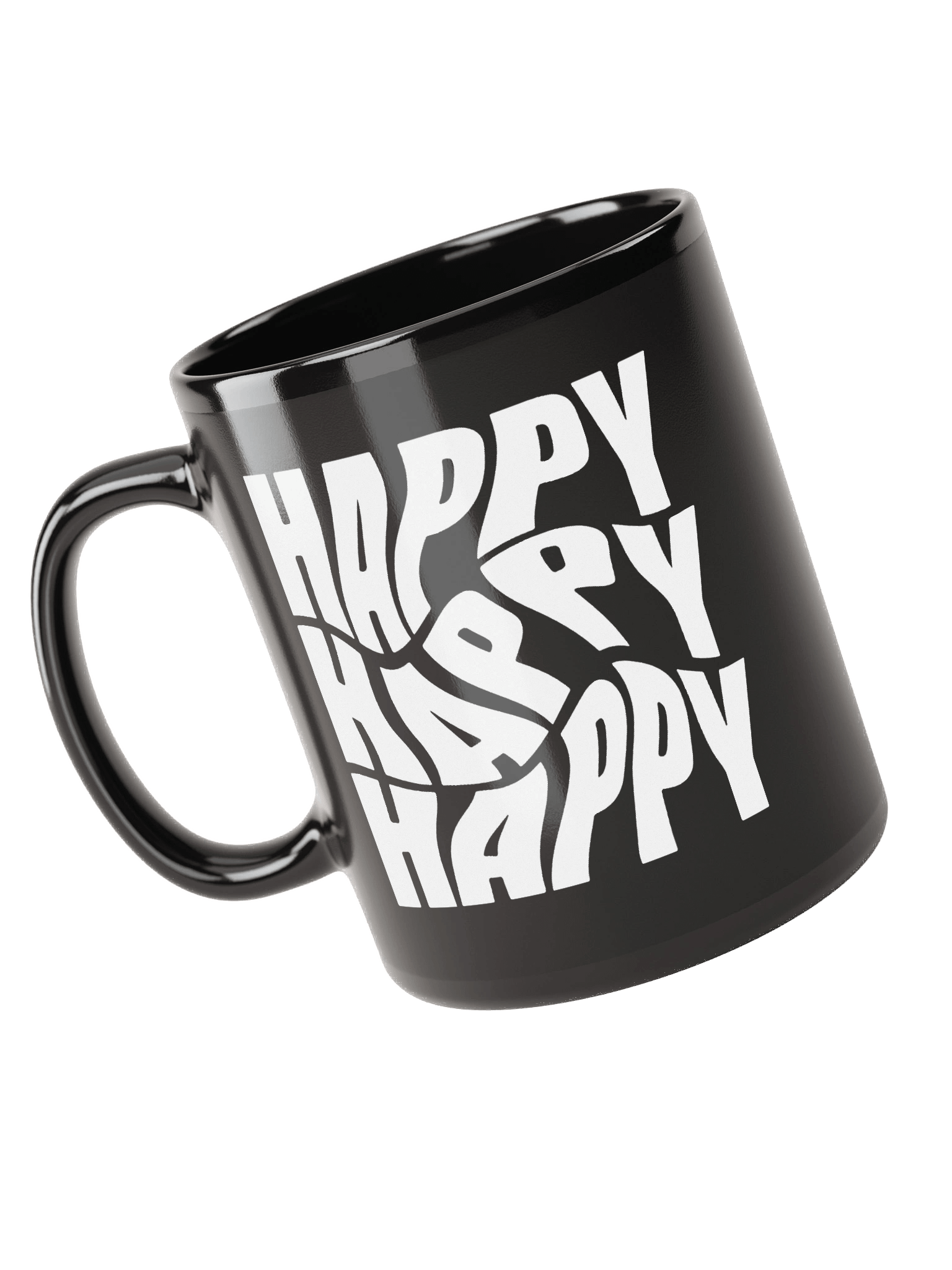 Happy Happy Happy Print Black Coffee Mug product image (4)