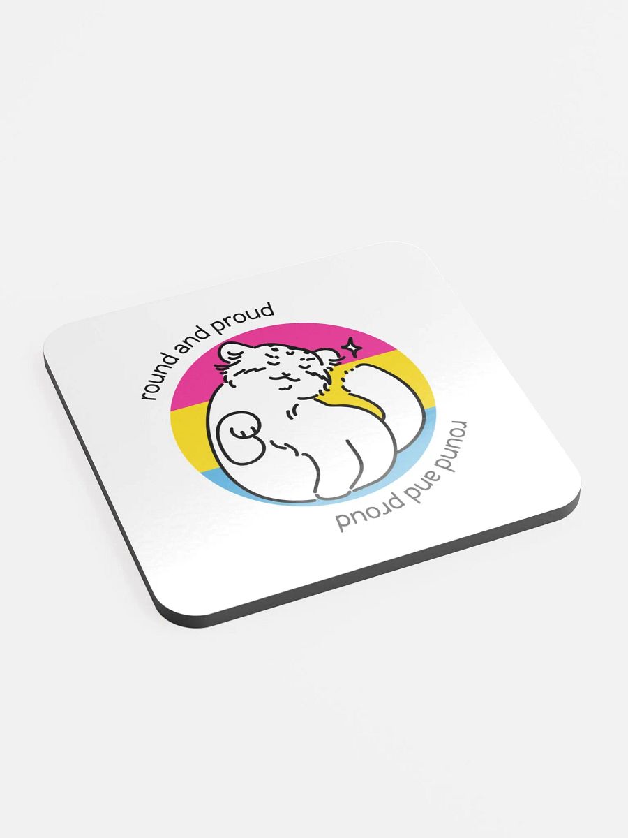 Round and Proud Manul Pansexual Version - Coaster product image (2)