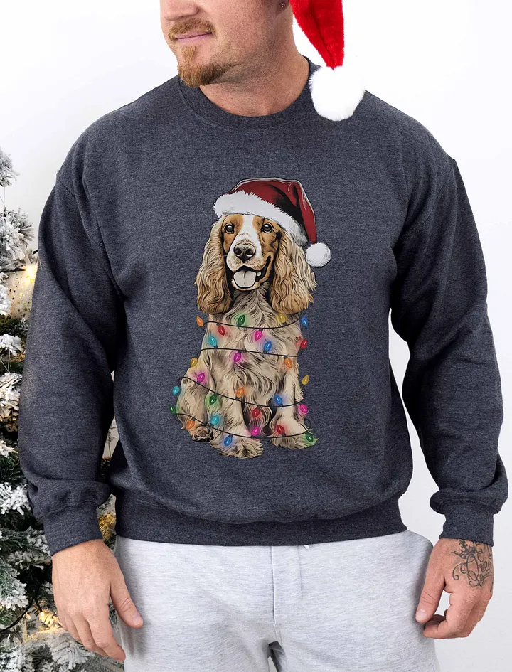 Funny Cocker Spaniel Christmas Sweatshirt for Cocker Spaniel(Orange & White) Paw-rents product image (1)