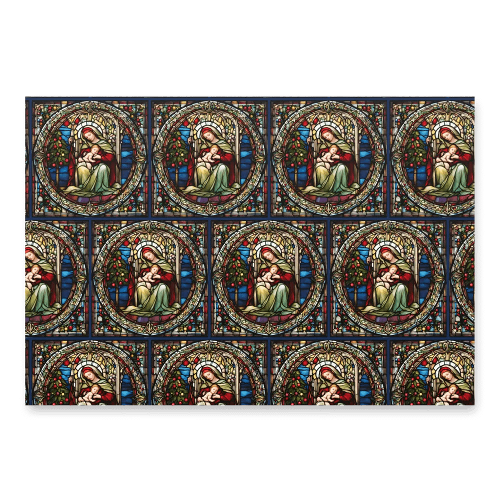 Mother and Child Stained Glass Wrapping Paper product image (3)