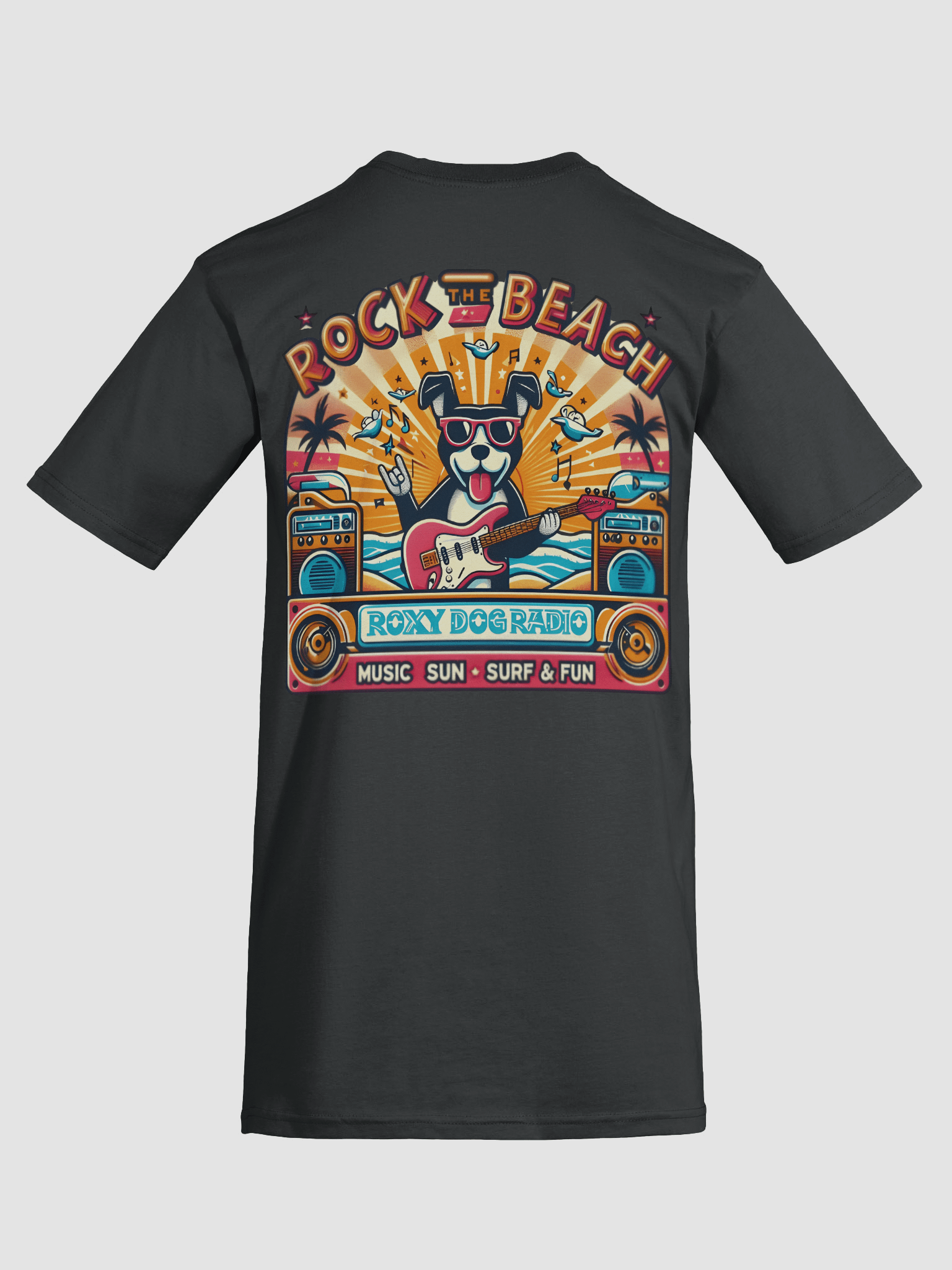Rock The Beach Roxy Dog Radio Custom T-Shirt Print on Back product image (41)
