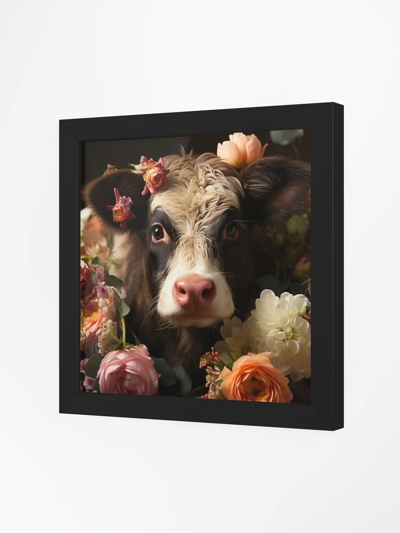 Cow In a Field of Flowers Farm Animal Wall Art product image (3)