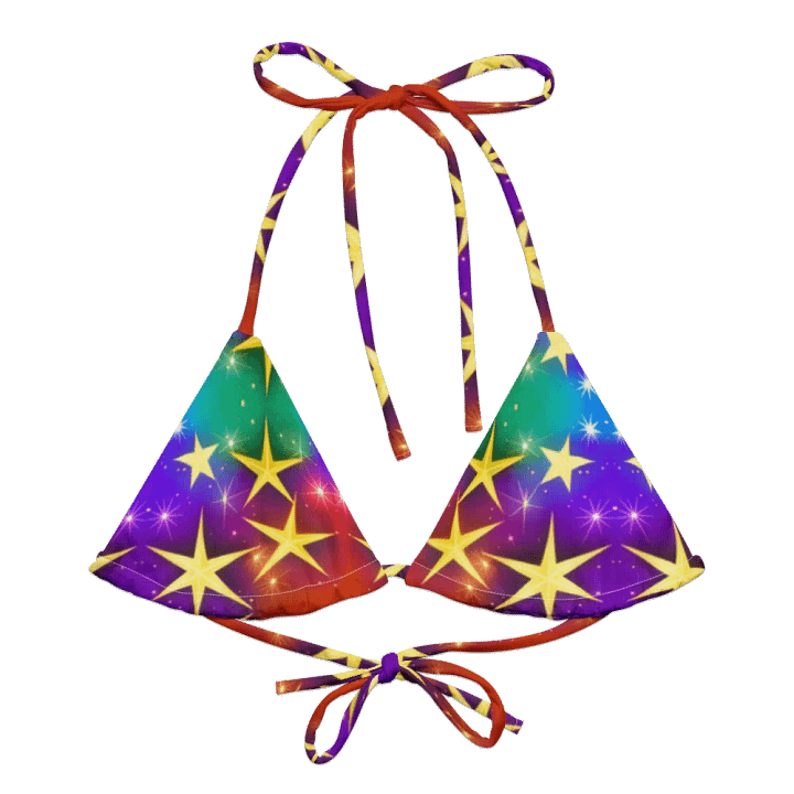 Shine Bright in Our Eco-Friendly Star Print String Bikini Top product image (1)