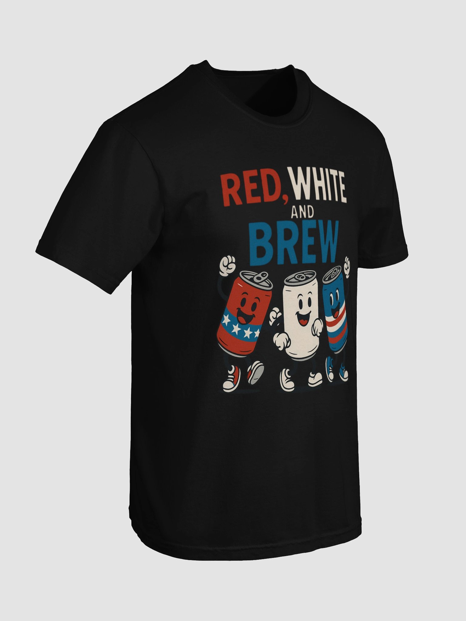 Red White and Brew 4th of July T-Shirt - Patriotic Beer & Soda Cans product image (7)