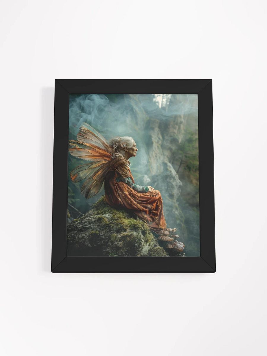 Elder fairy on a rock - Framed High Quality Matte Poster product image (1)