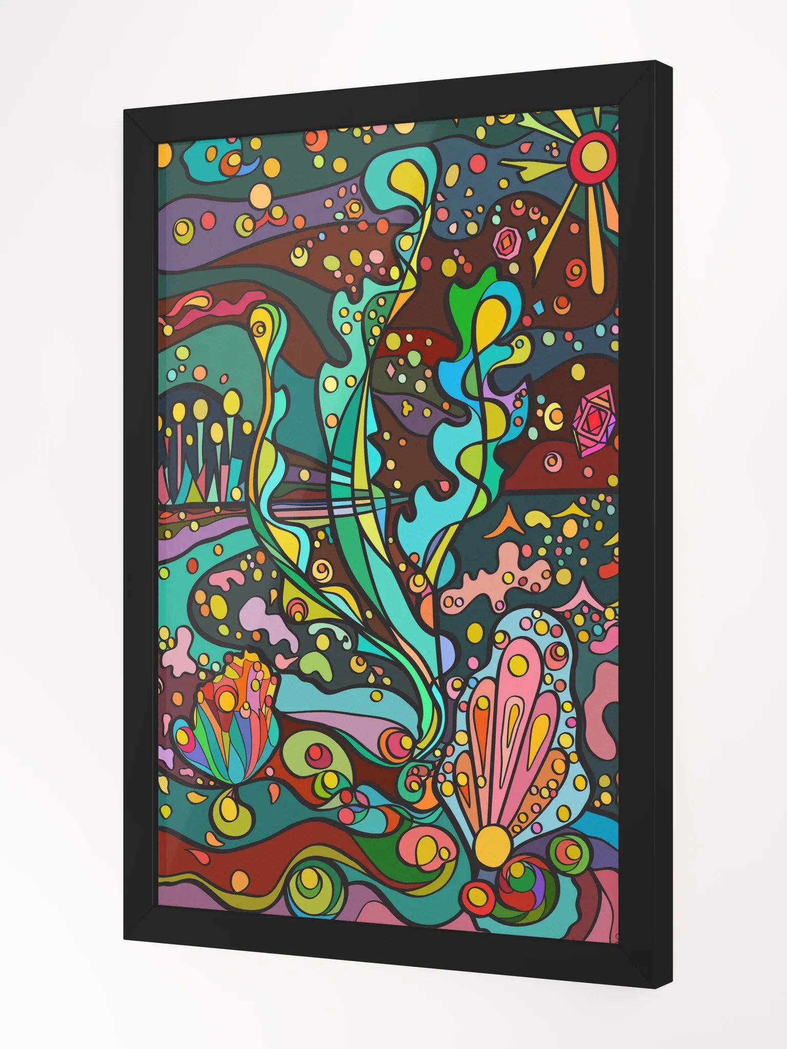Vibrant Abstract Fusion Framed Poster – Resort Night product image (7)