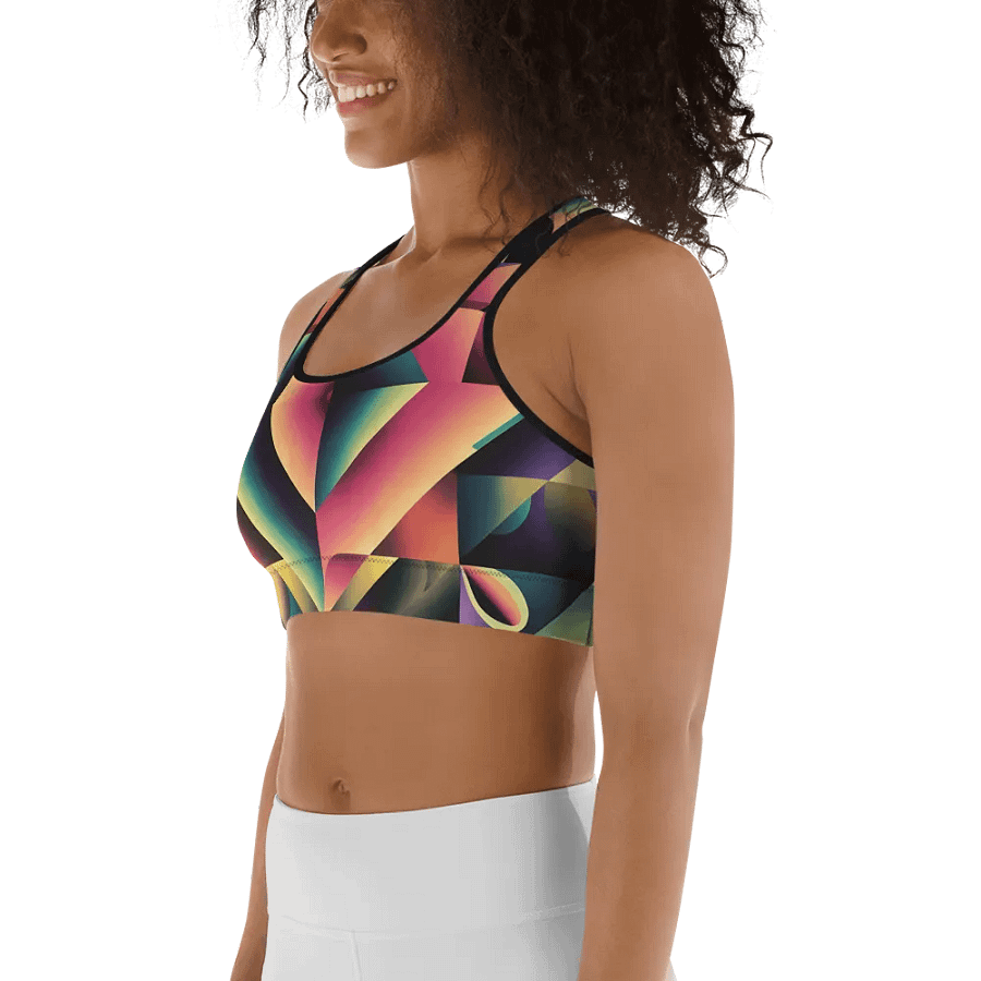 Abstract Lithographic Pattern Design Sports Bra - V7 product image (6)