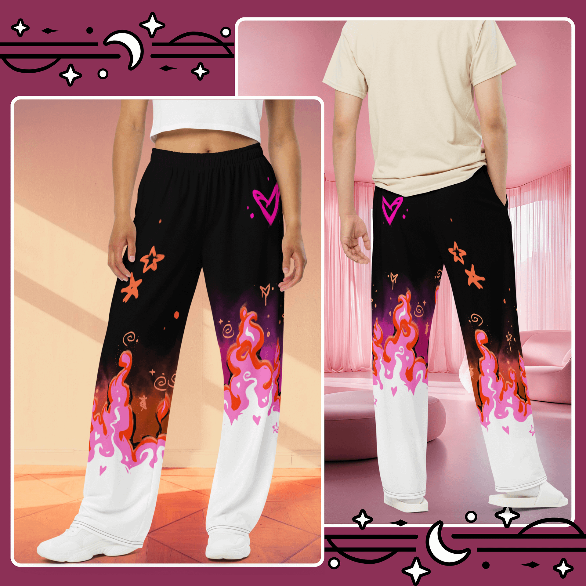 RISE Collection: Subtle Lesbian Pride Phoenix Wide Leg Pants product image (2)