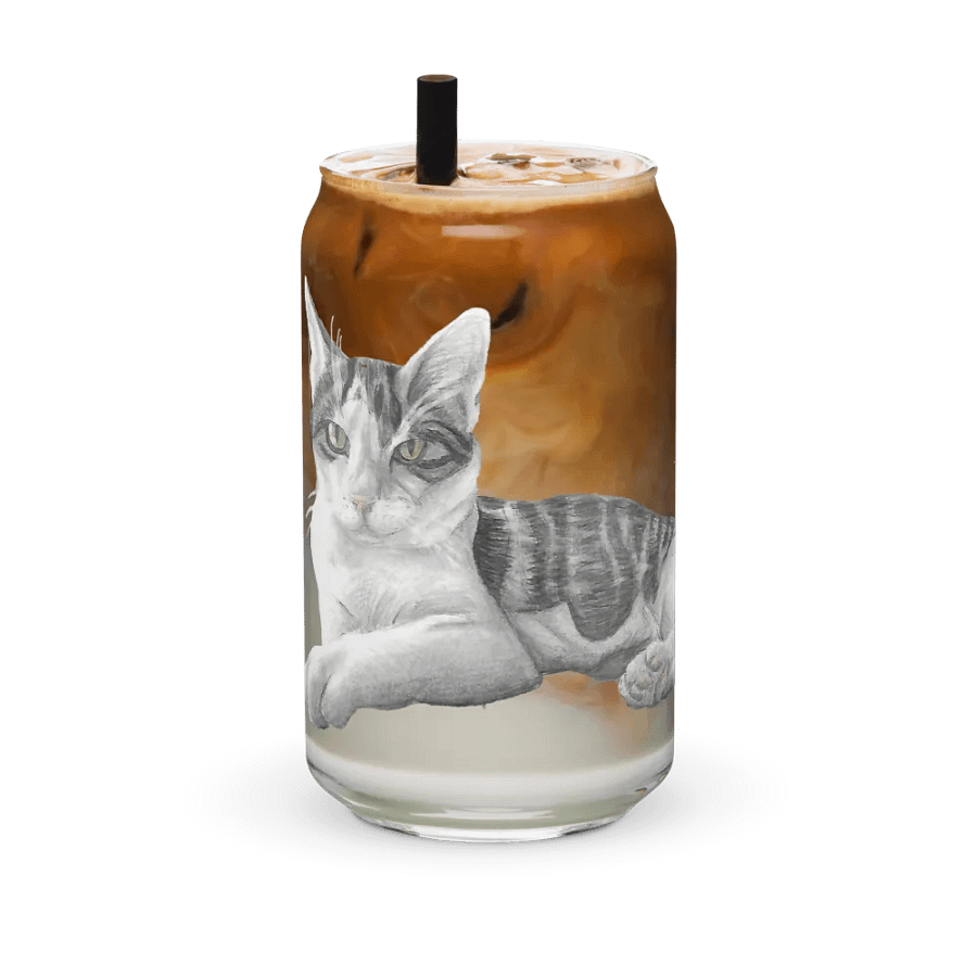Cat Drawing Glass Can Cup product image (36)