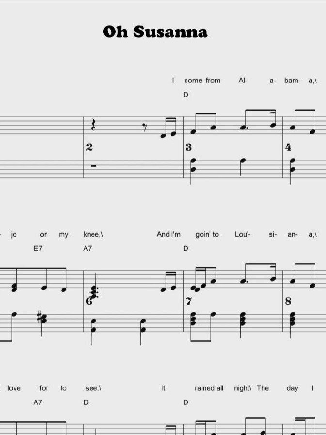 Oh Susanna - CS - Piano sheet music product image (1)