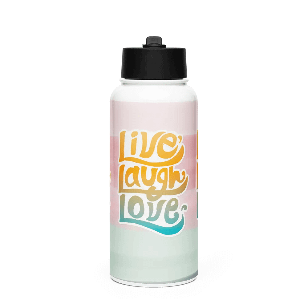 Gradient Live Laugh Love Stainless Steel Water Bottle product image (1)