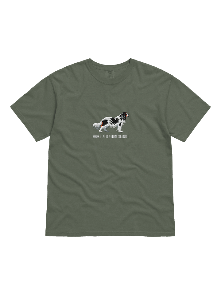 Short Attention Spaniel T-Shirt(Embroidered) of a Cavalier King Charles Spaniel(Tricolor) product image (21)