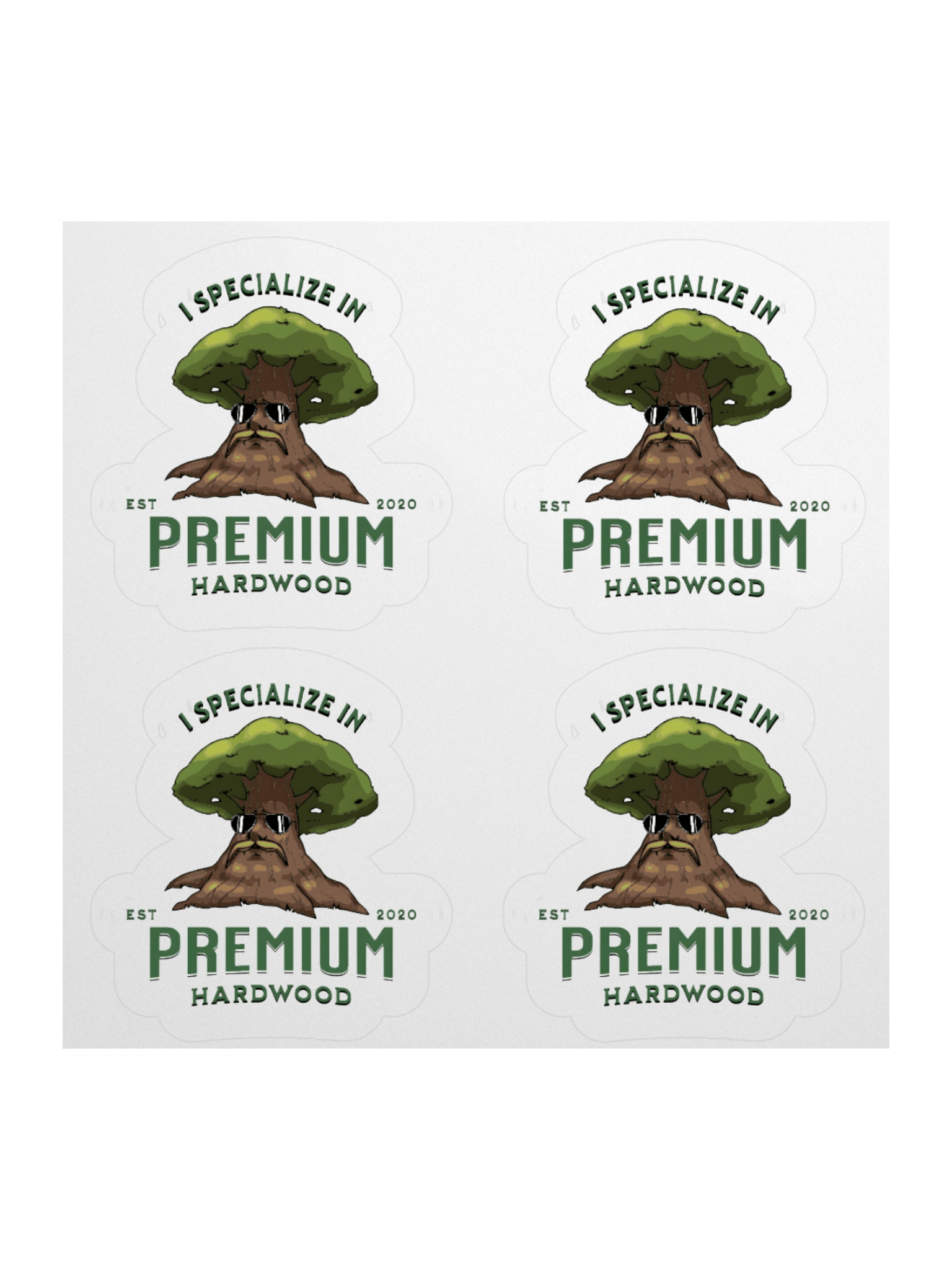 Premium Hardwood Kiss Cut Stickers (Set of 4) product image (1)