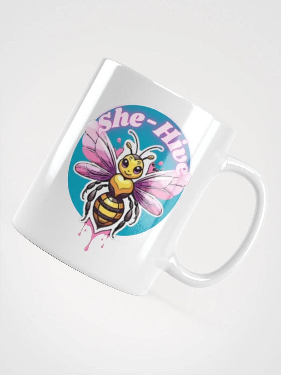 She-Hive Bee Buzz White Glossy Mug product image (4)