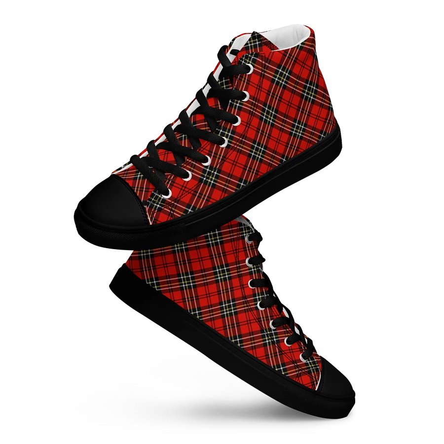 Red Vintage Plaid Men's High Top Shoes product image (13)