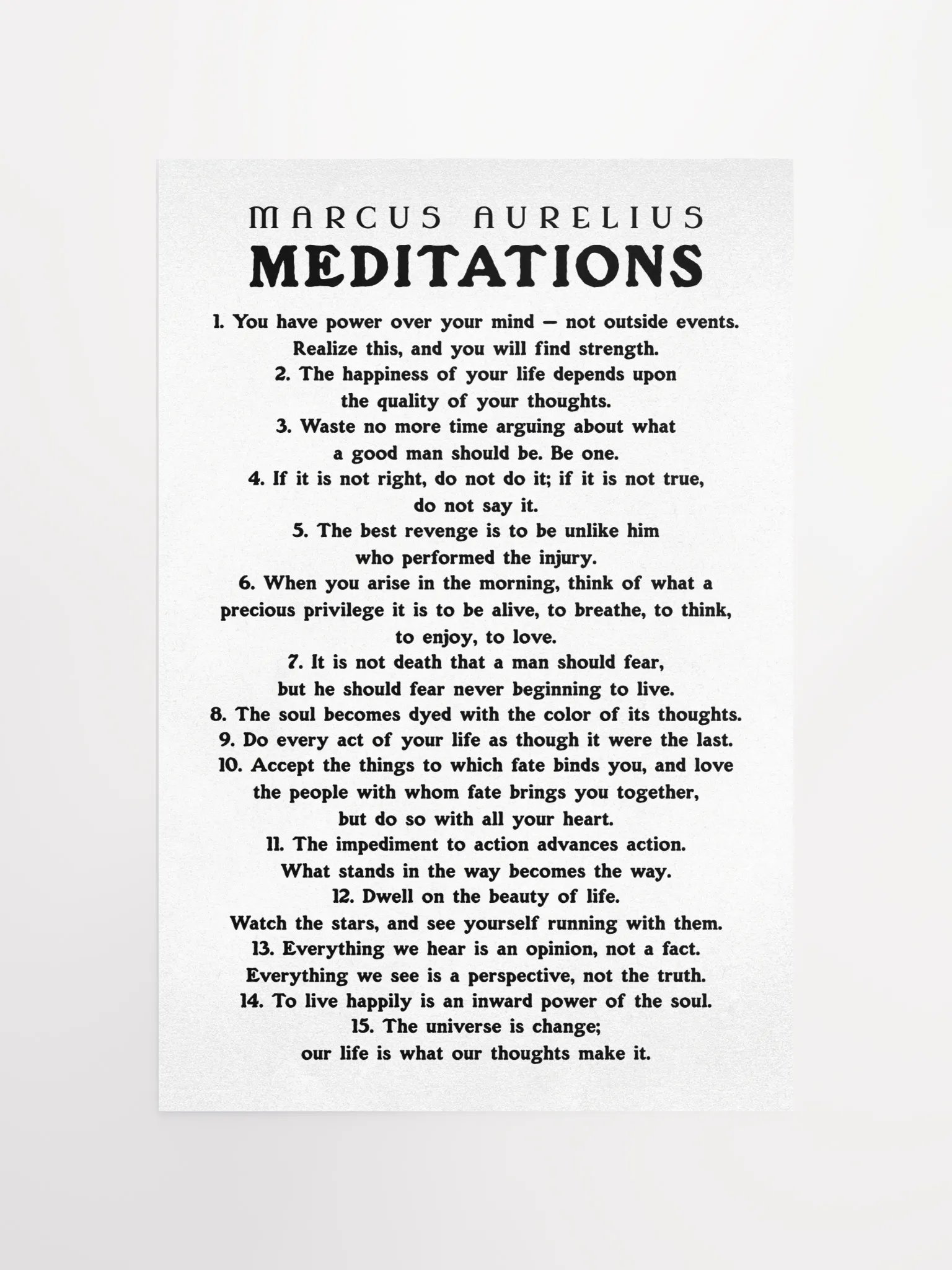 Marcus Aurelius Meditations Matte Paper Poster White product image (7)
