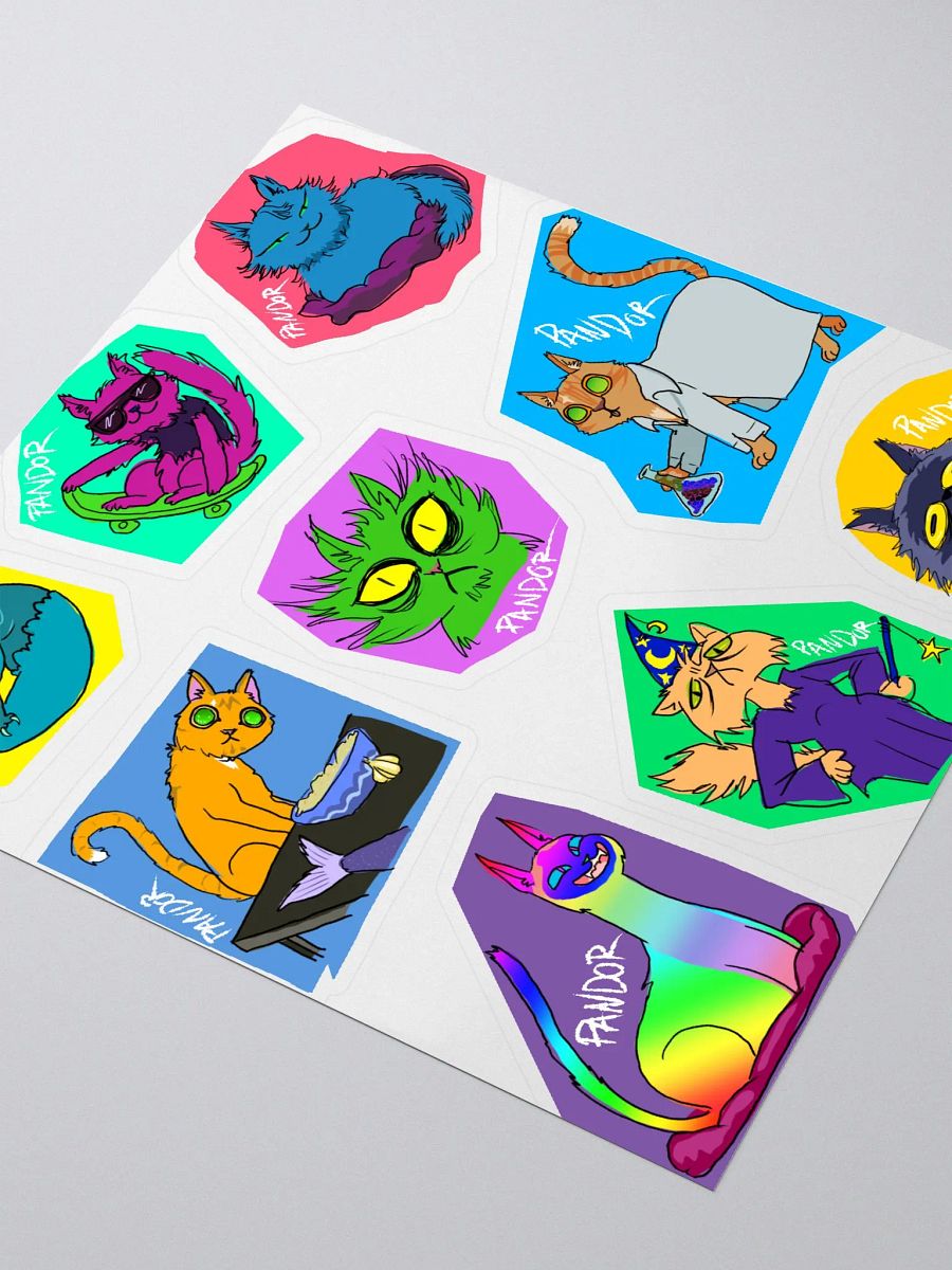 Stickersheet of Fantasmic Scrungled Cats from Pandor's Laboratory product image (3)