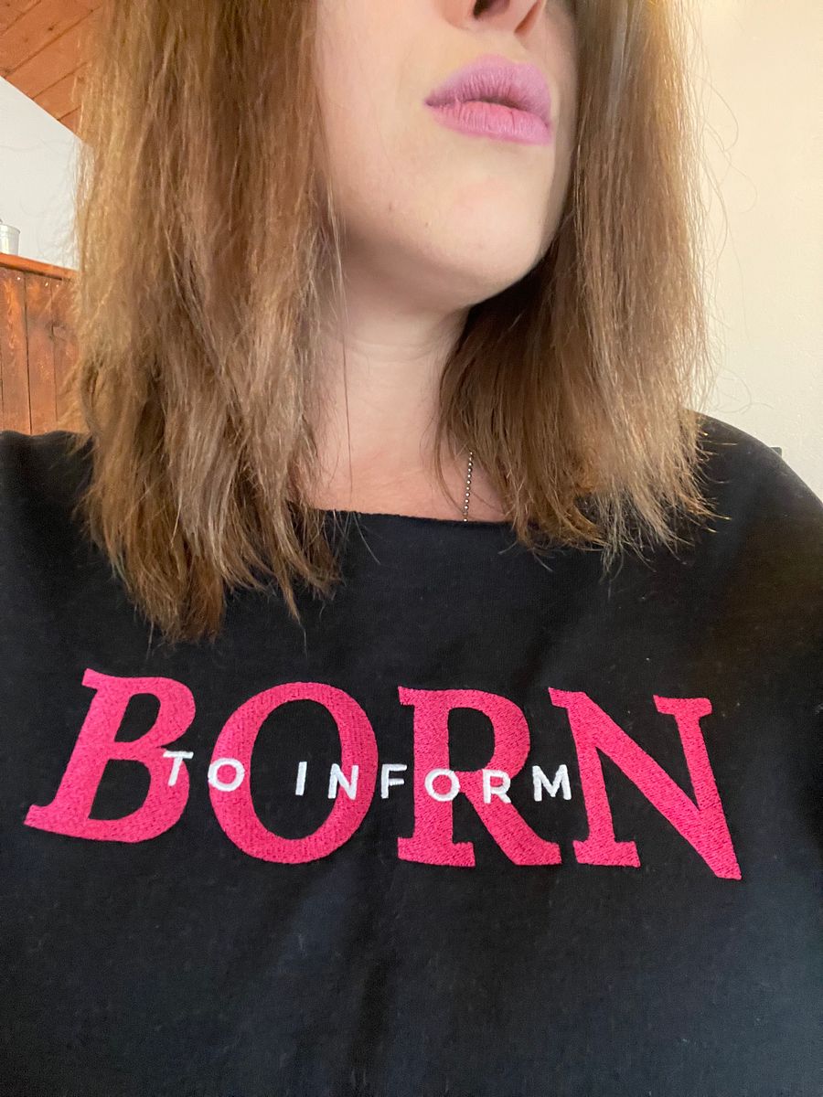 Born to Inform Manifestor Embroidered Sweatshirt (Pink) product image (2)