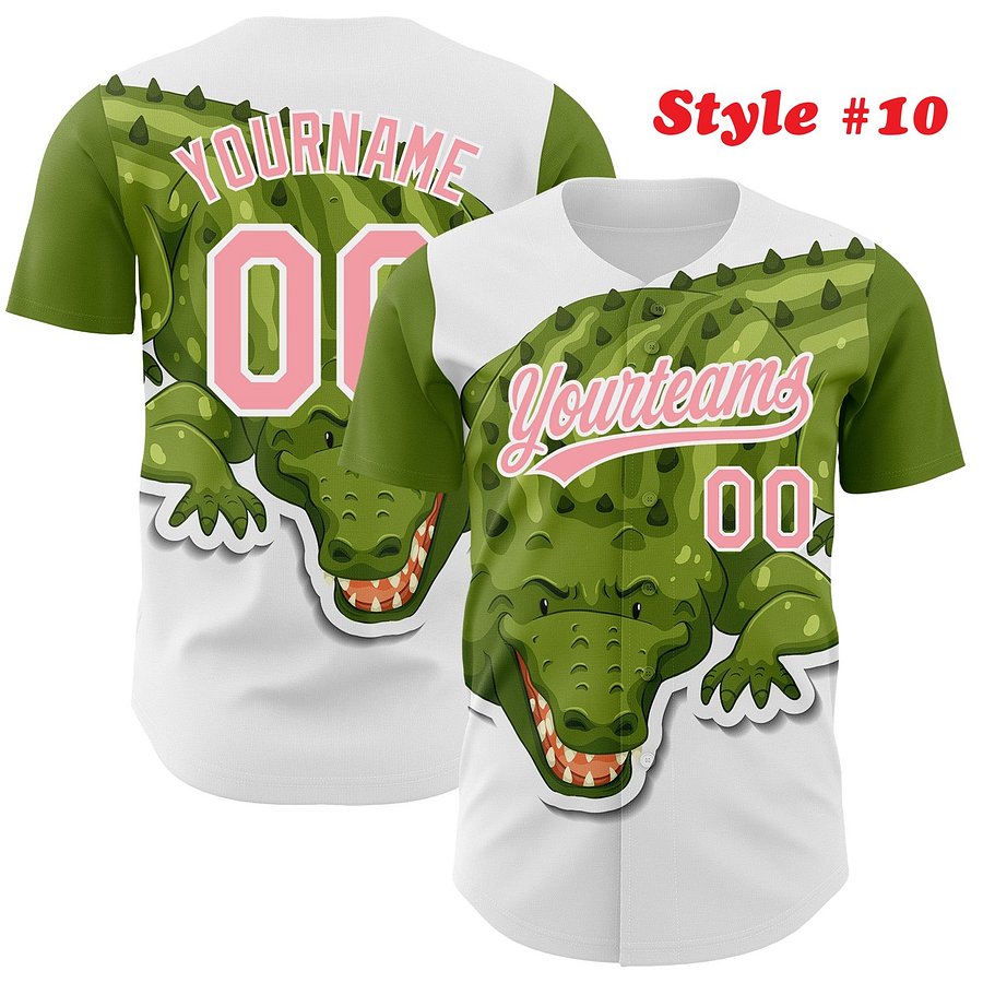 Authentic Baseball Jersey, Custom Baseball Jersey, Personalized Sport Jersey, Colorful, Number, 3D Animals product image (185)
