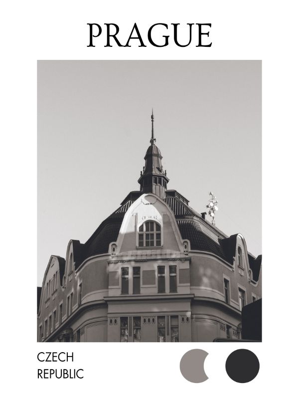 Buildings of Prague I - Black & White / Digital product image (1)