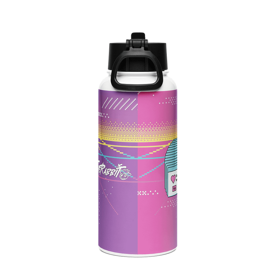 8BIT Pixel Love - Find the Rabbit Stainless Steel Water Bottle with a Straw Lid product image (2)