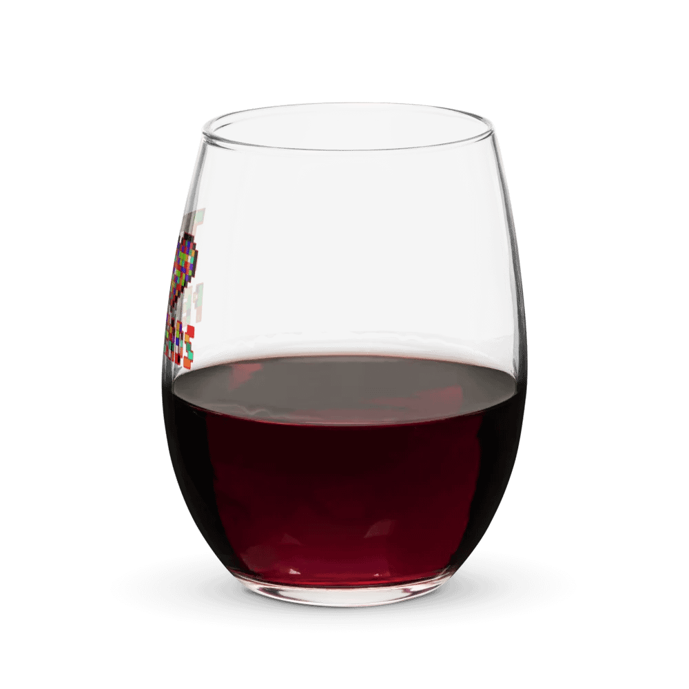 I Heart Perler Bead Wine Glass product image (7)