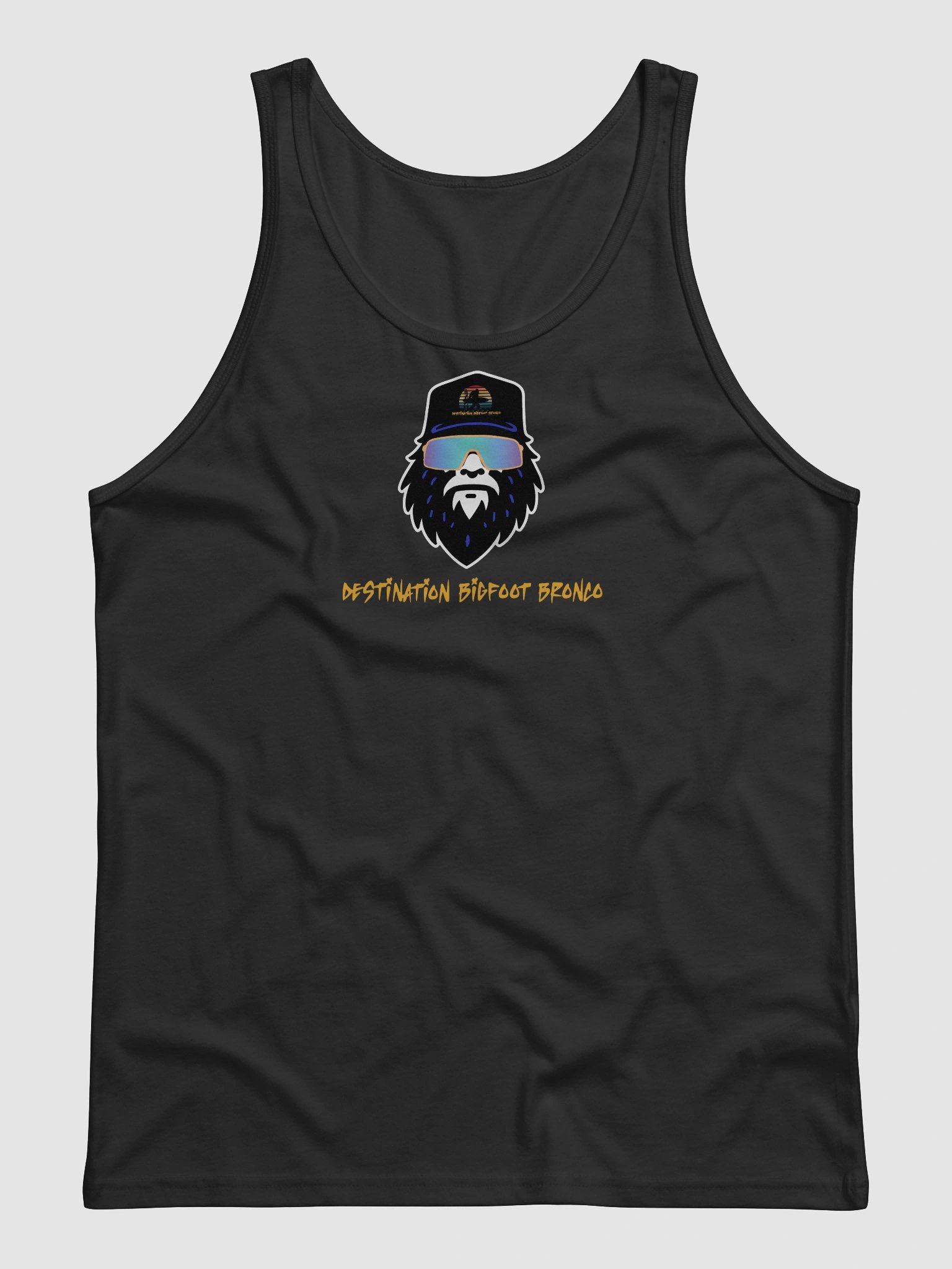 Destination Bigfoot Bronco Synthwave Bella+Canvas Jersey Tank (Black) product image (1)
