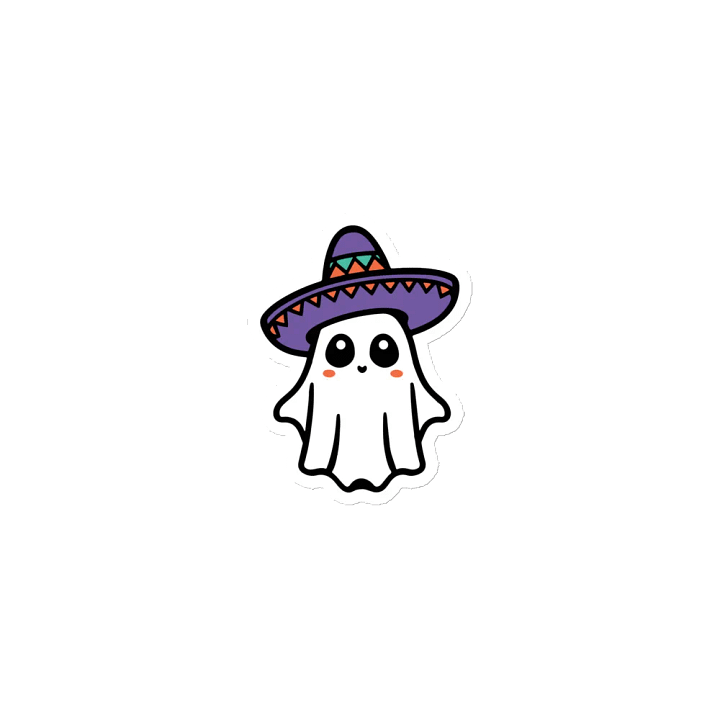 White Sombrero Ghost Magnet product image (1)