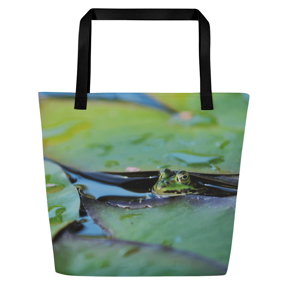 Große Tragetasche - Frosch unter Seerosenblatt product image (2)