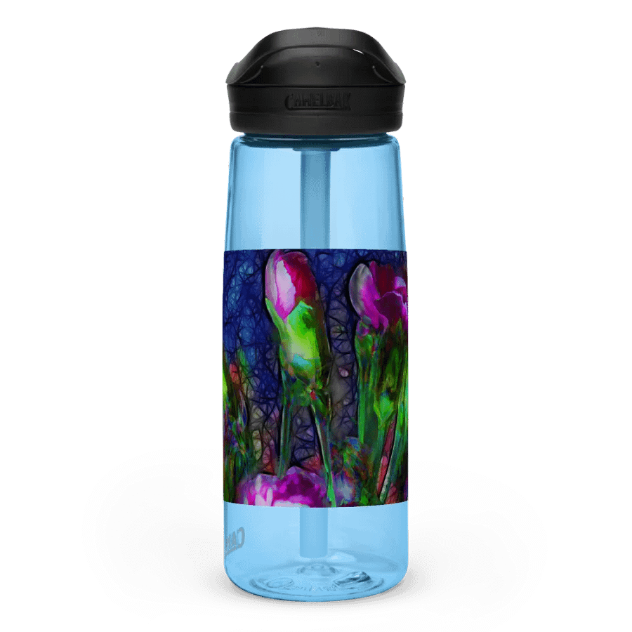Abstract Pink Carnation Stems Sports Water Bottle product image (3)