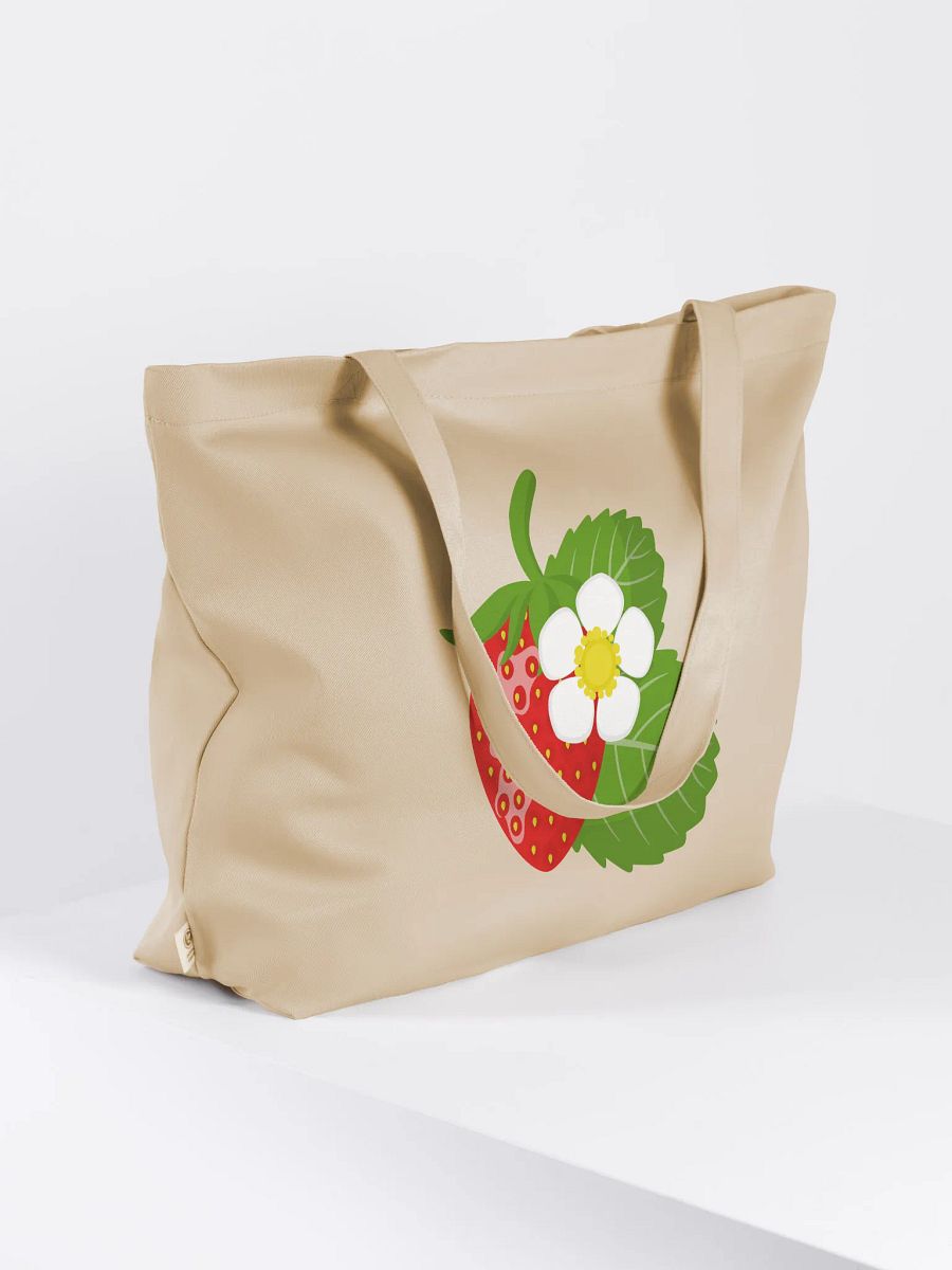 Organic Strawberry Delight Tote Bag eco-friendly product image (8)