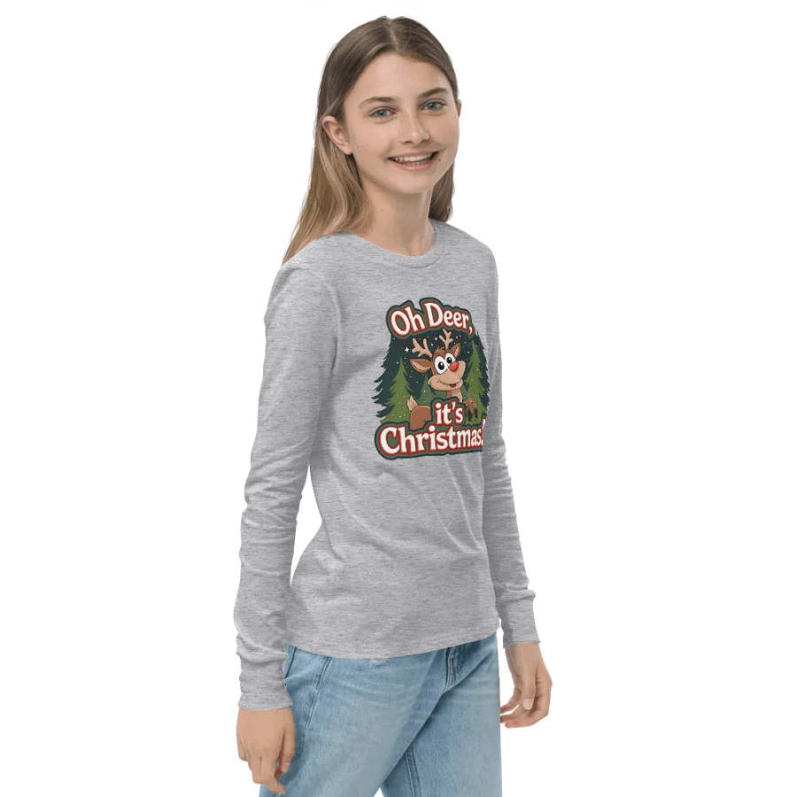 Cheery Reindeer Christmas Long Sleeve Tee product image (23)