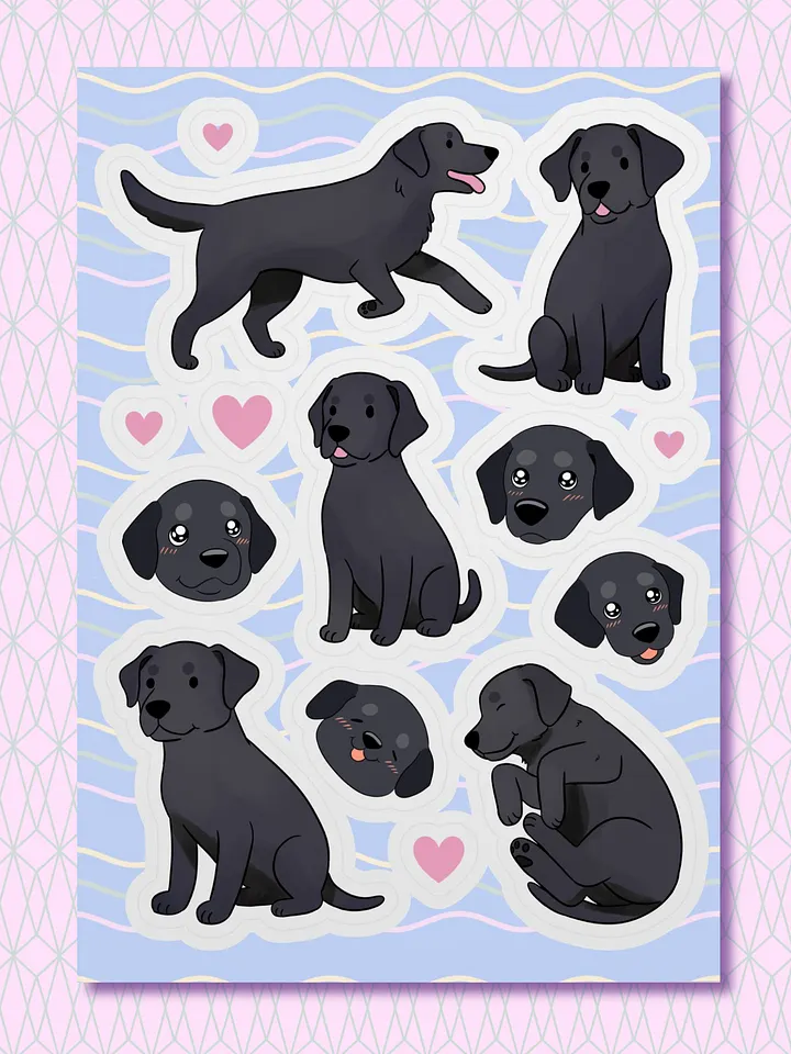 Black Labrador Retriever Sticker Sheet product image (1)