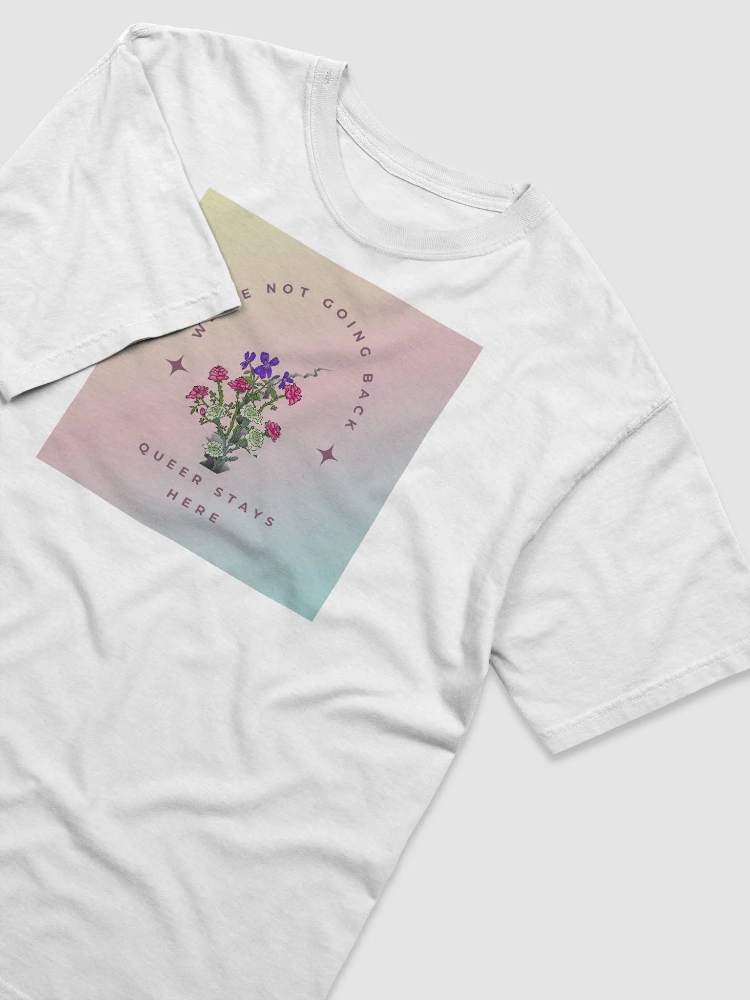 Queer Stays Here Pastel Rainbow T-shirt product image (3)