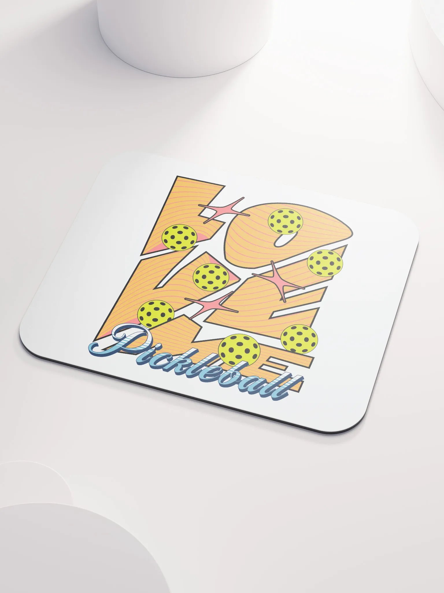 Love Me Pickleball Orange Wood Mouse Pad product image (3)