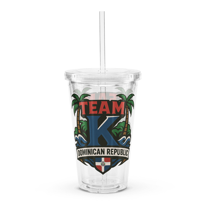 TEAM K Dominican Republic Clear Plastic Tumbler product image (1)