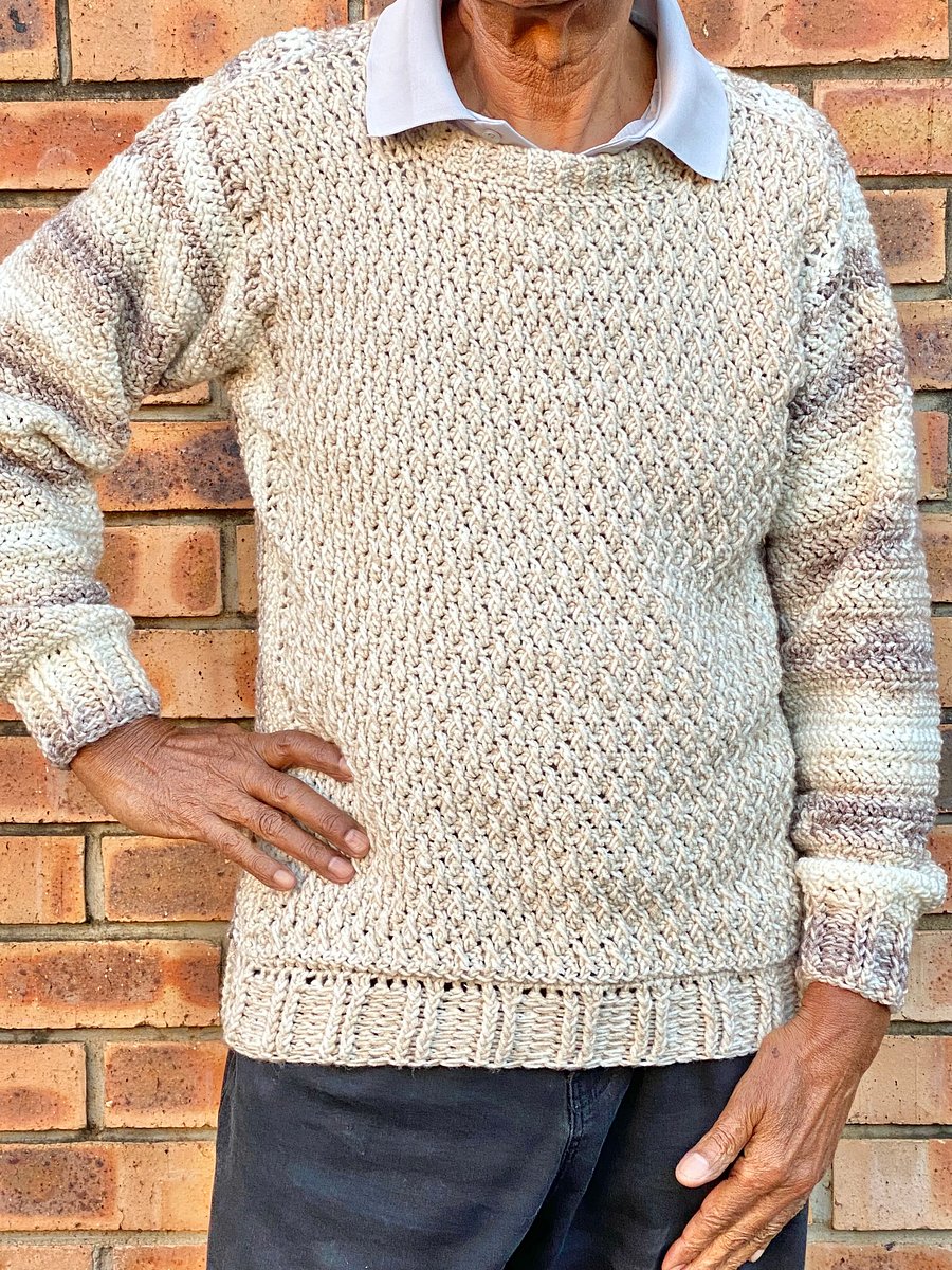 Crochet men’s sweater Written Pattern product image (2)