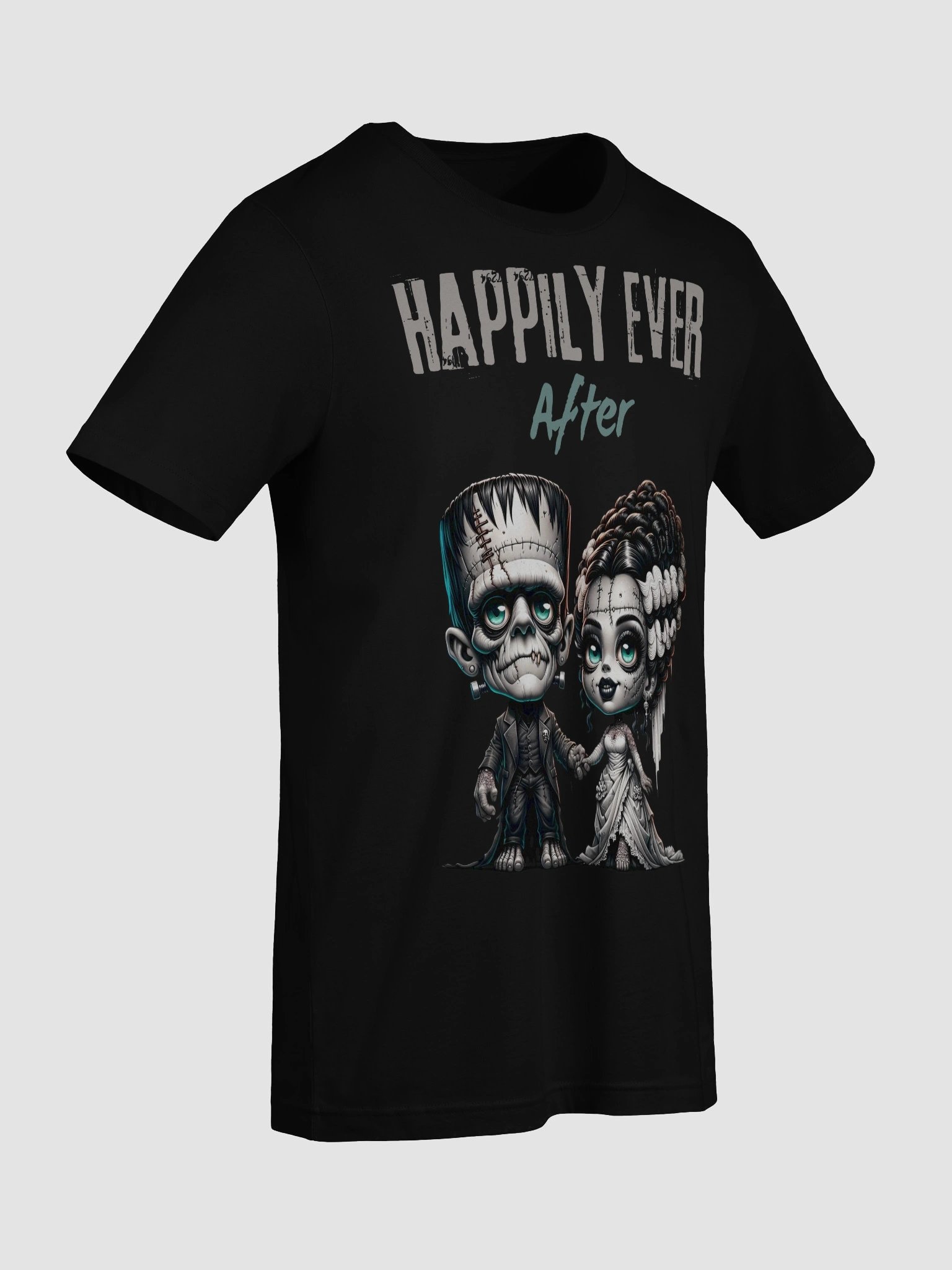 Happily Ever After Cartoon Frankenstein and Bride T-Shirt product image (9)