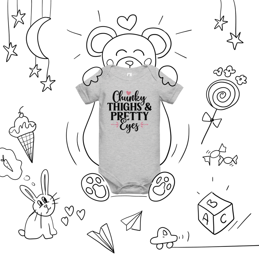 'Chunky Thighs & Pretty Eyes' Baby Onesie product image (22)