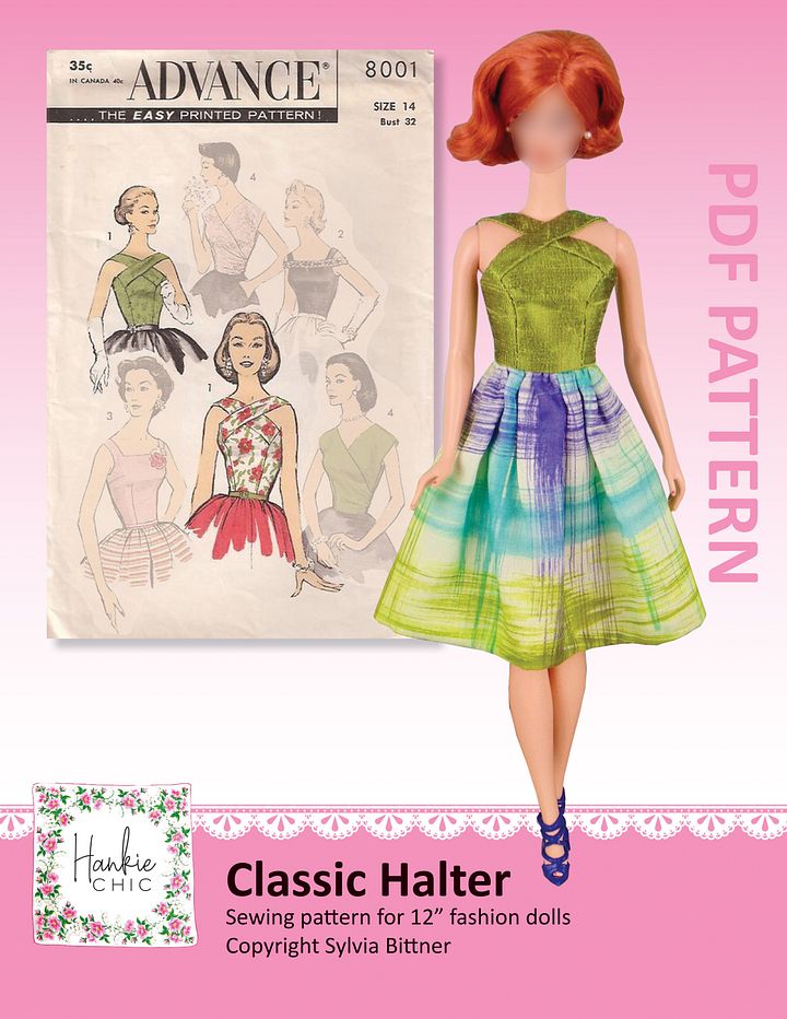 Classic Halter sewing pattern for 12" fashion dolls product image (1)