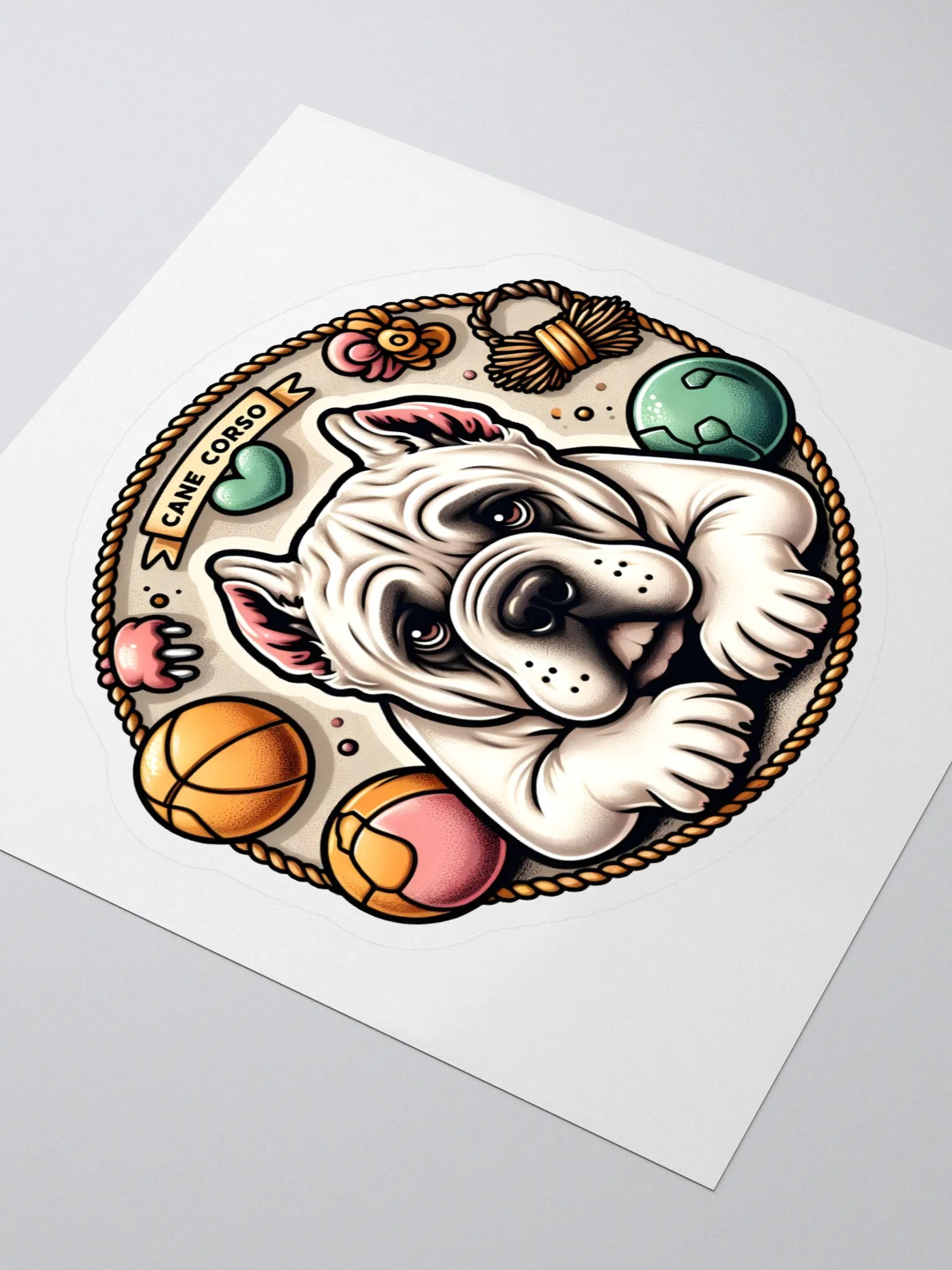Rare White Cane Corso Sticker – Dog Lover’s Favorite Decal product image (3)