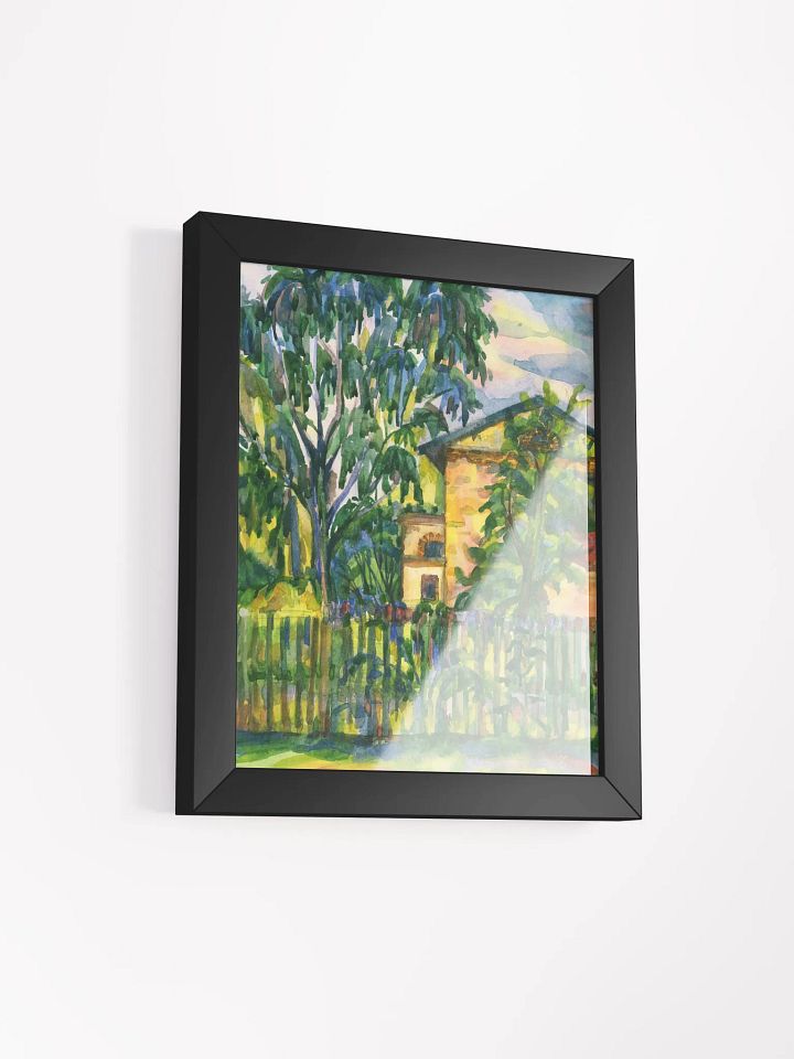 Tranquil Retreat Framed Watercolor Poster - Private House with Ffence product image (5)