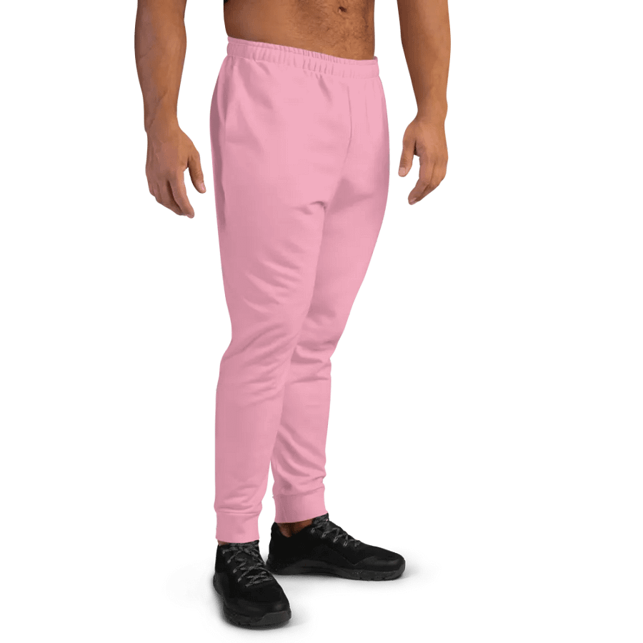 Plain Bubblegum Pink Soft Summer Recycled Polyester Premium Men's Joggers by Treasure Pie product image (8)