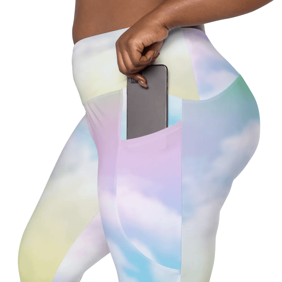 Blur cloud rainbow Design Leggings with Pocket - V5 product image (12)
